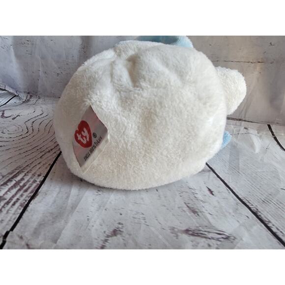 Ty Pluffies Windchill Snowman Bean Plush 8in 2004 Blue Cap Stuffed Animal Toy - Picture 8 of 8